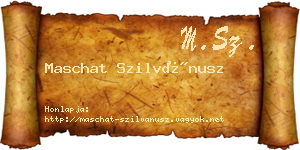 Maschat Szilvánusz névjegykártya